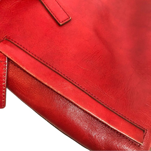 Club Monaco Red Leather Portfolio Tote - Picture 13 of 15